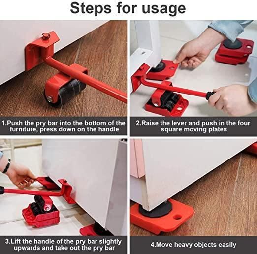 Heavy Duty Furniture Shifting Lifting Tool with Wheel Pads